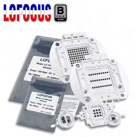 Infrared IR 730nm 850nm 940nm 3W 5W 10W 20W 30W 50W 100W Light Beads Lamp LED COB Chip For CCTV Came