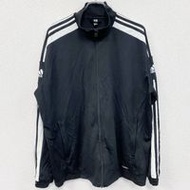 古著黑色adidas全拉鍊運動外套/運動衫，尺寸 XXL