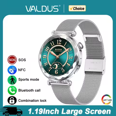 VALDUS Smartwatch Women Fitness Bluetooth Call IP68 Waterproof AMOLED Screen Long Battery Life Sport