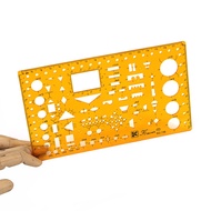 KW-130 Electrical Template Drawing Design Drawing Ruler Soft Rubber Template Yellow Soft Drawing Tem