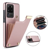 Samsung Galaxy S20 S21 Ultra Plus FE Case S20FE S21FE Casing PU Leather Phone Cover Hardware Buckle Protector