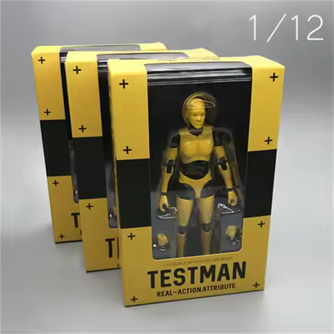 1/12 DAMTOYS DAM DPS02 Crash Test Dummy Testman Yellow Version Body Figures With Hand Bracket Full S