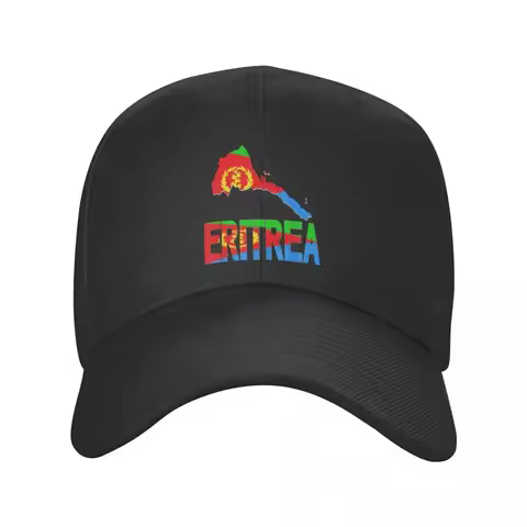 Custom Eritrea Map Eritrean Flag Baseball Cap for Men Women Breathable Dad Hat Sports Snapback Caps