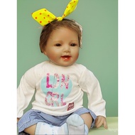 55cm Reborn Baby Doll Clothes Two-Piece Suit T-Shirt Striped Pants Doll Dress Up Clothes C5HV