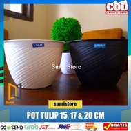 TULIP POT 15 17 20 cm WHITE/ WASP POT 15 17 20 cm WHITE BEE POT 15 17 20 cm (Premium Great a)