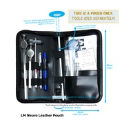 LABMEDSG LM Neurological Pouch for Neuro Tools, PU leather,  slot compartments, organiser OSCE clini