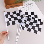 20Pcs F1 Flags Black White Checkered Hand Flag Racer Waving Flag Racing Flags Car Birthday Gift Deco