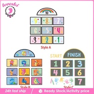 [Lovoski] Hopscotch Footprint Floor Sticker, Cartoon Floor Decals Lattice Floor Sticker