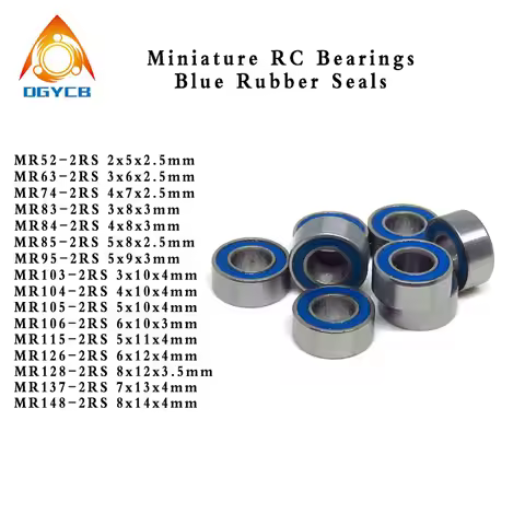 10pcs 3x6x2.5 mm MR63 2RS Blue Seals RC Toys Ball Bearing MR63RS L630 3*6*2.5 Air Tools Bearing MR83