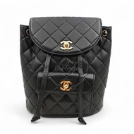 [Pre-owned] Chanel Vintage Black Lambskin Duma Backpack