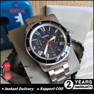 Jam Tangan Pria Fossil FS5238 / FS 5238 Men Chronograph Blue Dial Stainless Steel Original (Garansi 2 tahun) / Support COD / Glowatch.id