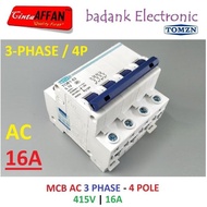 [3 Phase] MCB AC 4P 415V C16 16A Circuit Breaker Solar Panel Surya