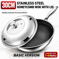 🔥High Quality Iron Wok🔥 Non Stick Wok Pan Honeycomb Nonstick wok Honeycomb Wok Induction Cooker Pot 
