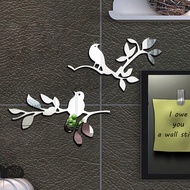 Birds Tree Branch Mirror Wall Sticker Removable Self-Adhesive Mural Art Acrylic