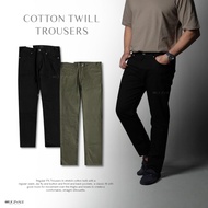 Men's Slim Fit Cotton Twill Trousers by HM Seluar Slack Lelaki