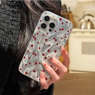 Red Polka Dot Cherry IMD Case for iPhone 15 11 13Pro Max 14 Plus 11 12 13 iPhoneX Xs Max XR 11Pro 11