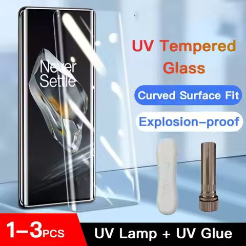 4-2PCS UV Tempered Glass For OnePlus 12 11 R 10 9 8 7 7T Ace2 Pro Full Cover Glue Curing Film For On