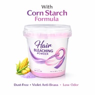 Purple Hair Bleach Powder 400g, Professional Lightener up to Level 9, Anti-Yellow, Dust-Free, Salon 