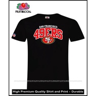 San Francisco 49ers NFL Fruit of the Loom T-Shirt 100% Cotton Baju T Shirt Lelaki T Shirt Lelaki Baj