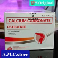 OSTEOFREE Calcium Carbonate 500 mg 100 Tablet Mineral - FDA Reg DRP 3467