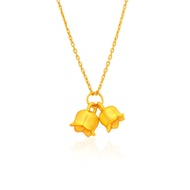 HE9 TAKA Jewellery 999 Pure Gold Lily of the Valley Pendant with 9k Gold Chain