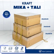Kraft Box 365 gsm / Cake Box / Chocolate Hampers + rope 25x25x7 Cm - 1 Pcs