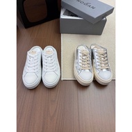 Hogan Spring Summer New Style Half Slippers White Silver Slippers Women's Shoes Sandals Trendy Trend