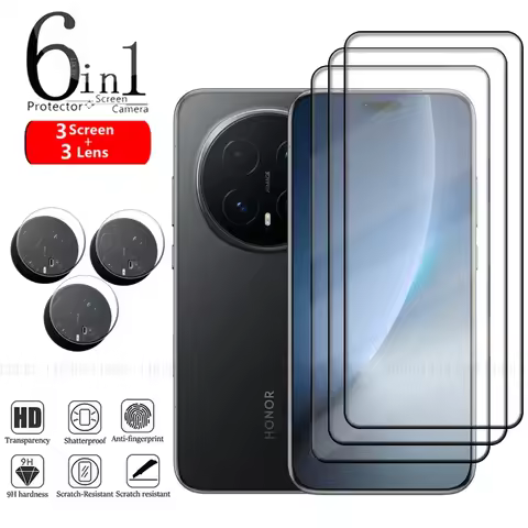 6-in-1 For Honor Magic 8 Pro Glass Huawei Honor Magic 8 Pro Tempered Glass Curved Screen Protector H