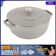 [sgstock] Staub Cast Iron 3.75-qt Essential French Oven - Graphite Grey, Made in France - [3.75-qt] [Graphite Gray]