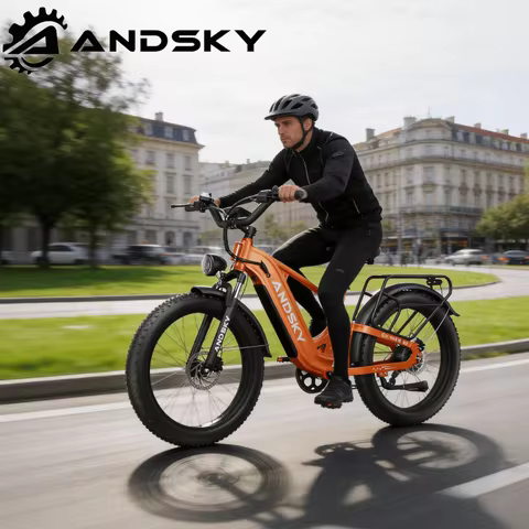 ANDSKY Gravita SO Electric Bike for Adults 1300W 7-Speed Gears 26"x4" All-Terrain Fat Tires Full Sus