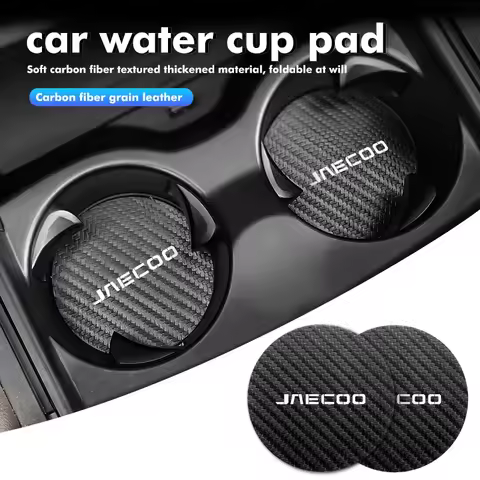 Carbon Fiber Cup Holder Mat Non Slip Car Coaster for JAECOO J5 J6 J7 J8 OMODA C5 C7 C9 Accessories