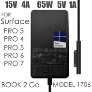 15V 4A 65W Power Adapter สําหรับ Microsoft surface pro3 pro4 pro 5 pro 6 pro7 8 9 x Go 2 3 Laptop book อะแดปเตอร์ไฟ 1706