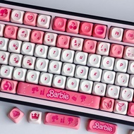 Barbie Keycaps MOA Profile 130 Keys PBT Mechanical Keycaps Dye Sublimation Aula F75 F99 RK100 Cartoo