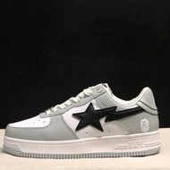 A Bath Ape Leather Men Fashion Sports Sneakers Black White Women 0K1B 9W21