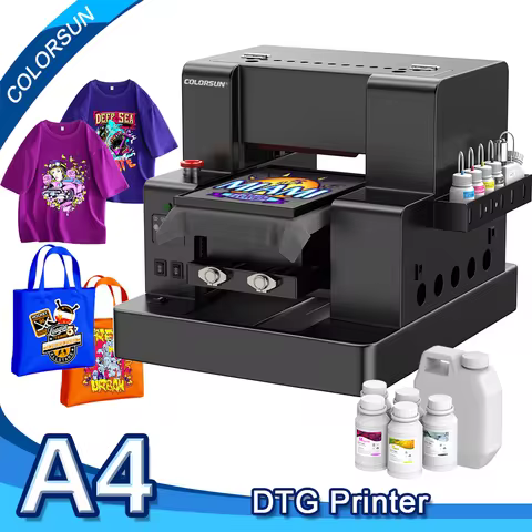 Colorsun A4 DTG Printer For Epson L805 Impresora A4 DTG Flatbed Printer machine Direct To Garment A4