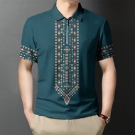 Asean Costume Polo Shirts For Men Modern Barong Zipper Polo Shirts Philippine Ethnic Polo For Men Fo