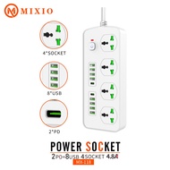 MIXIO 4.8A MX-118 Power Socket Charger 2PD+8 USB+4 Socket