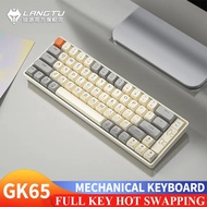 Cswmjb cool Langtu Gk65/69 Mechanical Keyboard 2.4g Wireless Bluetooth 3-mode Keyboard Hot Swappable Commercial Office Game Mechanical Keybo