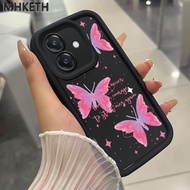MHKETH Case For OPPO A3 4G A3 Pro 5G A3X 4G A3X 5G A40 A60 5G Fashion Pink Butterfly Phone