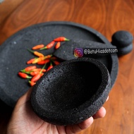 ( 10 cm ) Mandiri Stone - Cobek Batu Asli / Layah / Cowet / Coet untuk sajian sambal