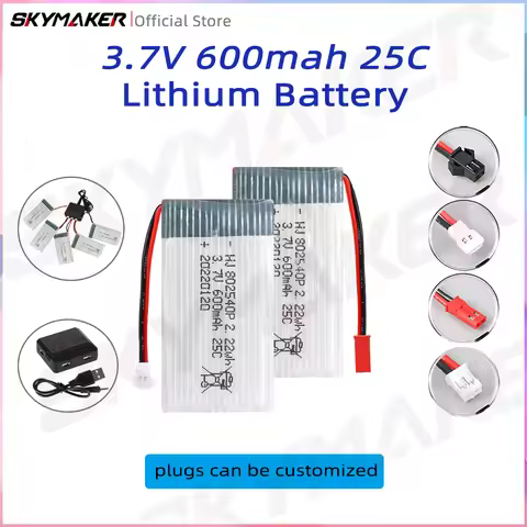 3.7V 600mAh Lipo Battery 25C high-rate model aircraft 802540P Drone Replacement Battery for Quadcopt