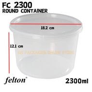 (2300ml)Microwavable Round Container FC2300(25set±) Disposable Plastic Food Container / Felton