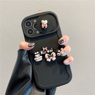 Suitable for IPhone 11 12 Pro Max X XR XS Max SE 7 Plus 8 Plus IPhone 13 Pro Max IPhone 14 Pro Max Black Colour Phone Case Kuromi Cute Accessories