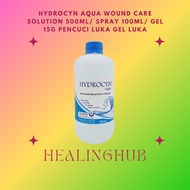 HYDROCYN AQUA WOUND CARE SOLUTION 500ML/ SPRAY 100ML/ GEL 15G PENCUCI LUKA GEL LUKA