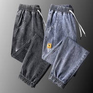 Foreign Trade Export Original Order Autumn Winter Street Wear Jeans Men's Loose Cuffed Tie-up Casual