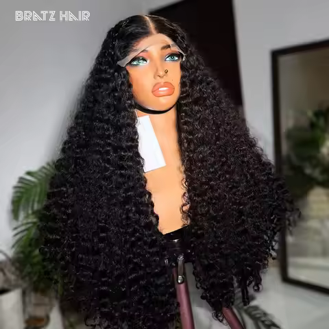 400 Density 5by5 Closure Burmese Curls Wig Human Hair Natural Black 13x6 13x4 HD Lace Frontal Curly 