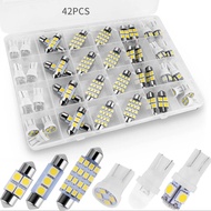 42 Pieces Interior Car Lights Super Bright White Dome Map Tail Cab Lights Bulb Kit Set DE3175 T10 3