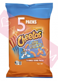 CHEETOS - Cheetos 澳洲芝士脆條 75g (5包) (25226)(澳洲平行進口貨)