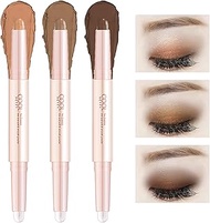 ICE LOVE Eyeshadow Pencil, Glitter Gradient 2 Tone Cream Eyeshadow Stick,Waterproof Long Lasting Dou