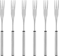 Set of 6 Cheese fondue Forks, 7.1 Inch Fondue Sticks Stainless Steel pickle fork for Roast Meat Chocolate Dessert Cheese